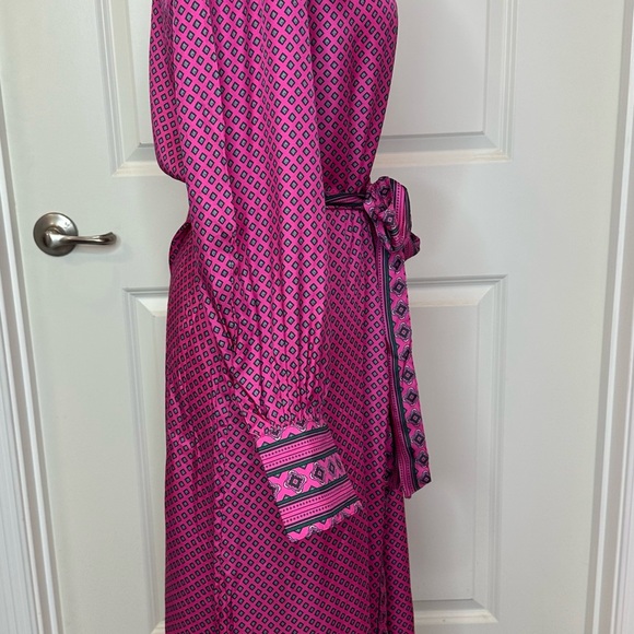 NWT vineyard vines Long Sleeve Silk Blend Twill Midi Shirtdress in Diamond Sz M - Picture 7 of 14